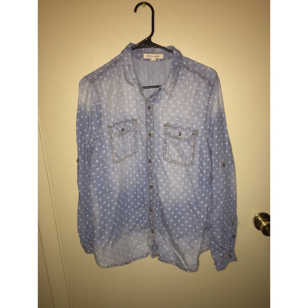 A button down long sleeve shirt